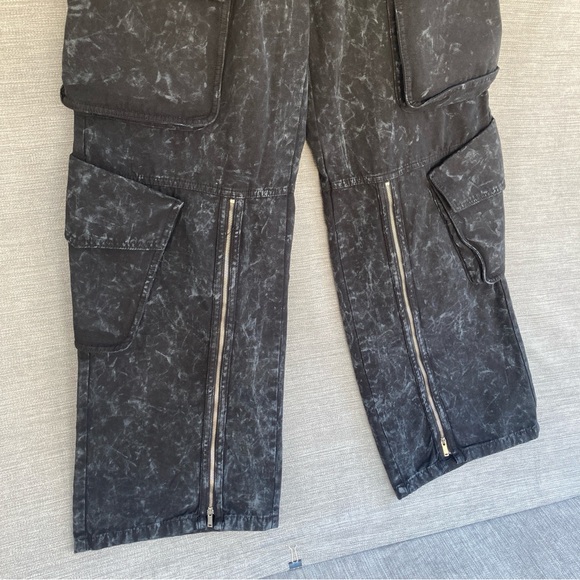 Zara Cargo Pants Zipper Pocket Baggy Pants Acid Wash Women’s Small - Picture 4 of 5